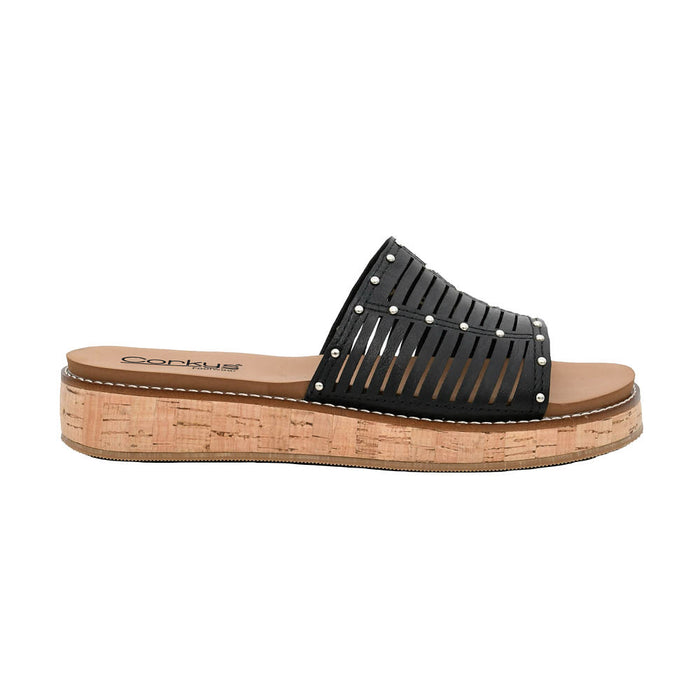 Corkys Footwear Women's At Ease Black Studded Sandal
