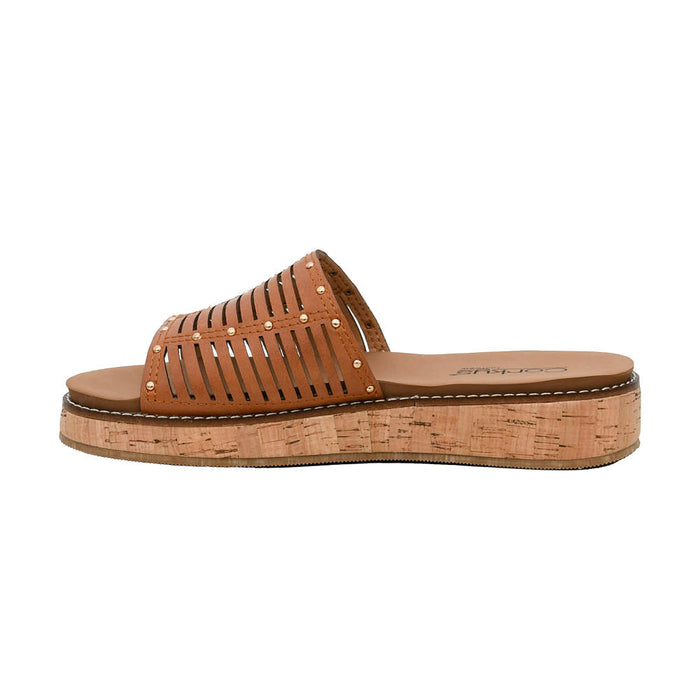 Corkys Footwear Women`s At Ease Cognac Studded Sandal