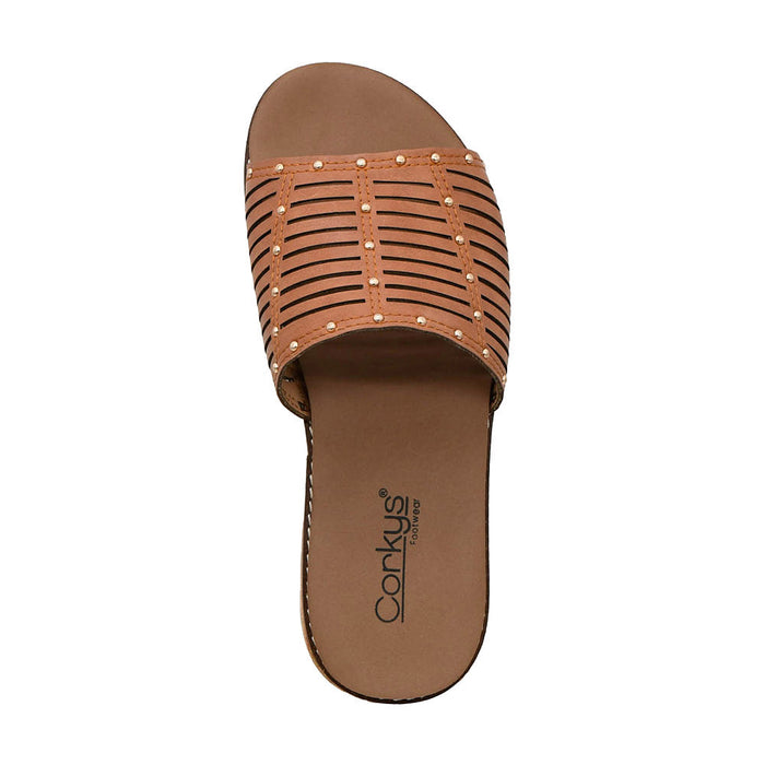 Corkys Footwear Women`s At Ease Cognac Studded Sandal