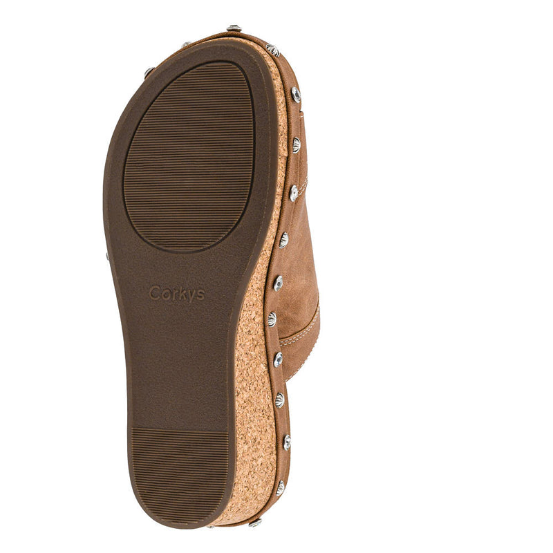 Corkys Footwear Women's Actin Up Cognac Wedge Sandal