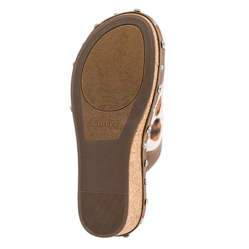 Corkys Footwear Women's Actin Up Cow Combo Wedge Sandal