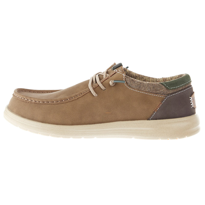 Hey Dude Men's Paul Wide Leather Nut Casual