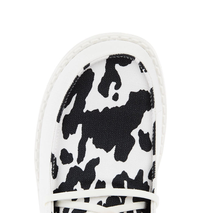 Hey Dude Womens Wendy Animal White Cow Print Casual