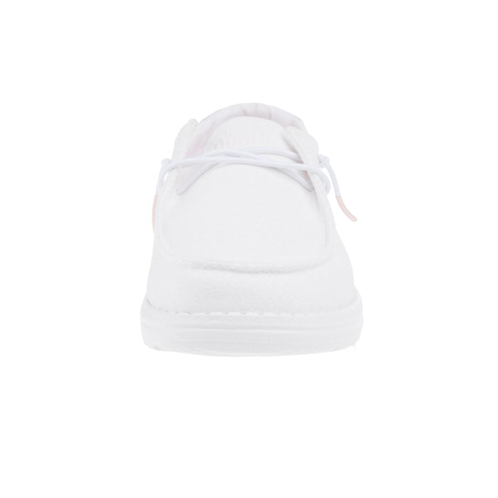 Hey Dude Womens White Metallic Sparkle Casual Shoe