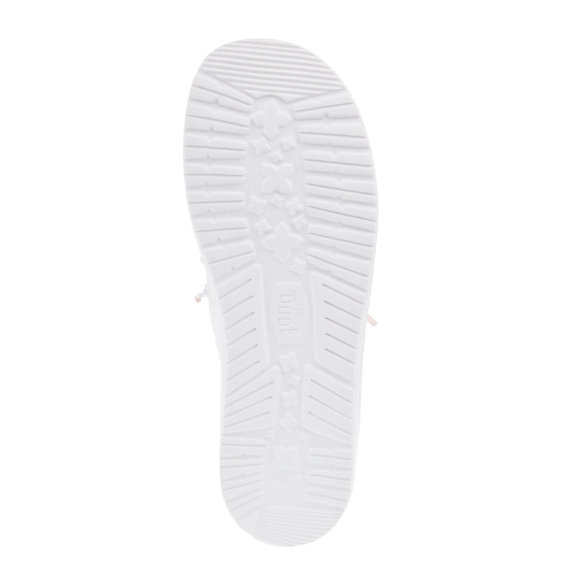 Hey Dude Womens White Metallic Sparkle Casual Shoe