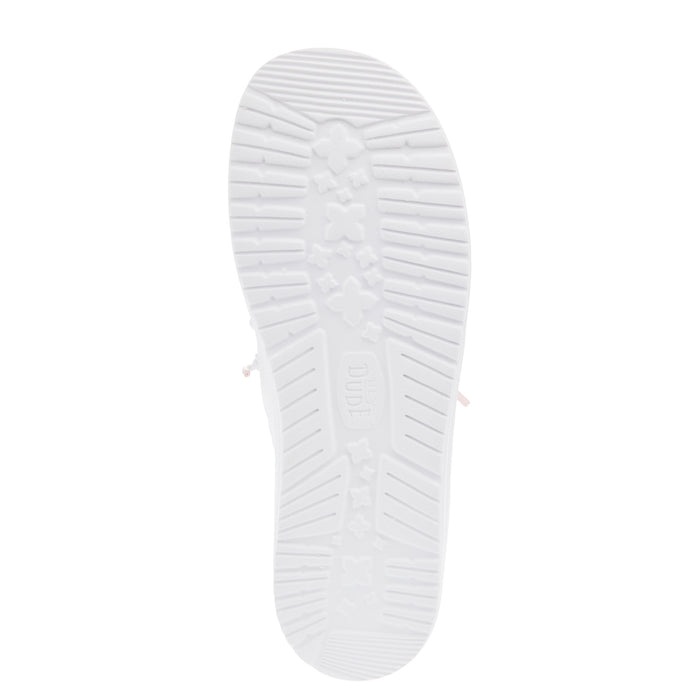 Hey Dude Womens White Metallic Sparkle Casual Shoe
