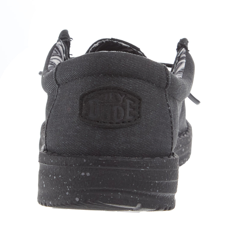 Hey Dude Wally Youth Canvas Black On Black