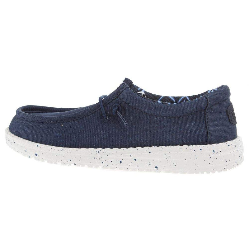 Hey Dude Youth Wally Canvas Navy Casual Shoe