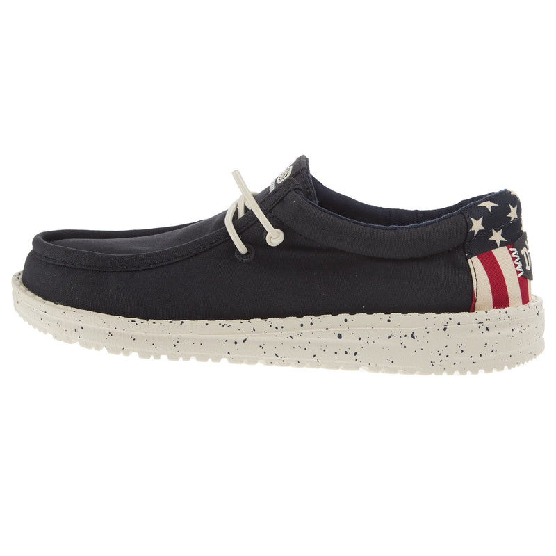 Hey Dude Youth Wally Navy and White Americana