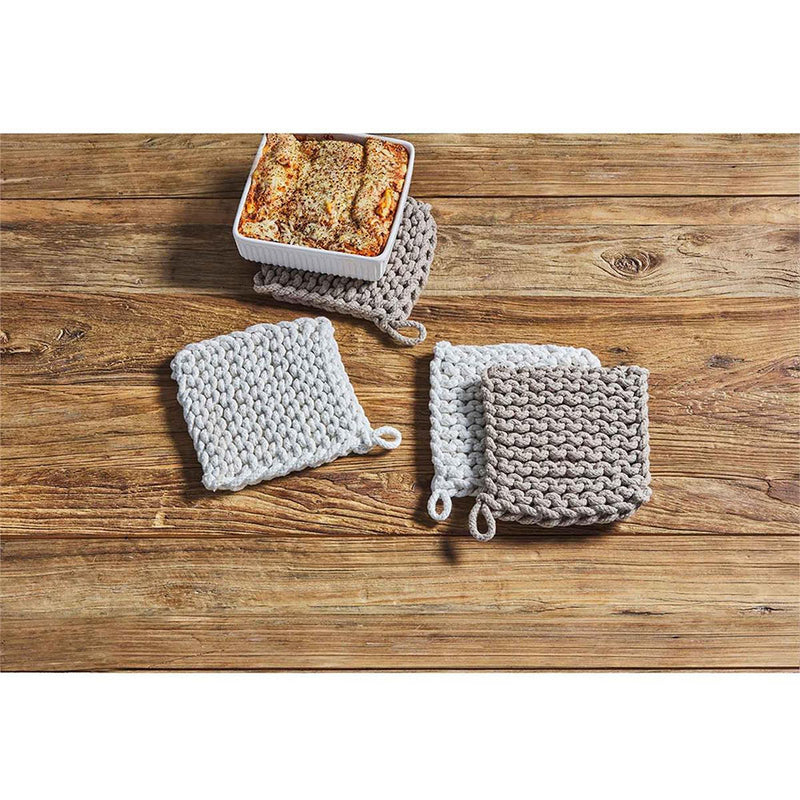 Mud Pie White Crochet Pot Holder