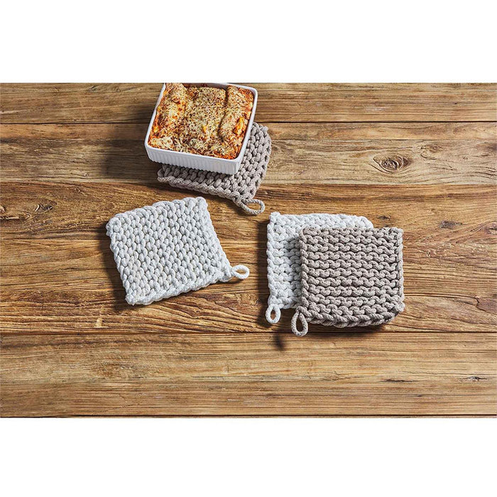 Mud Pie White Crochet Pot Holder