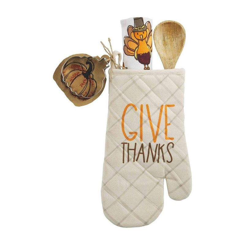 Mud Pie Give Thanks Oven Mitt Set