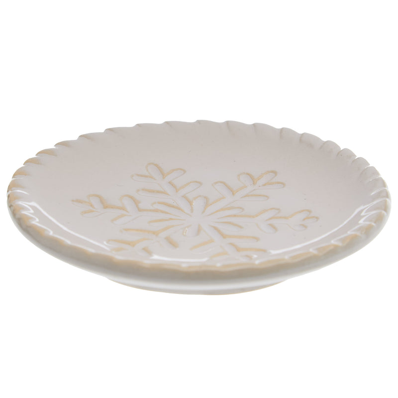 Mud Pie Snowflake Tidbit Plate