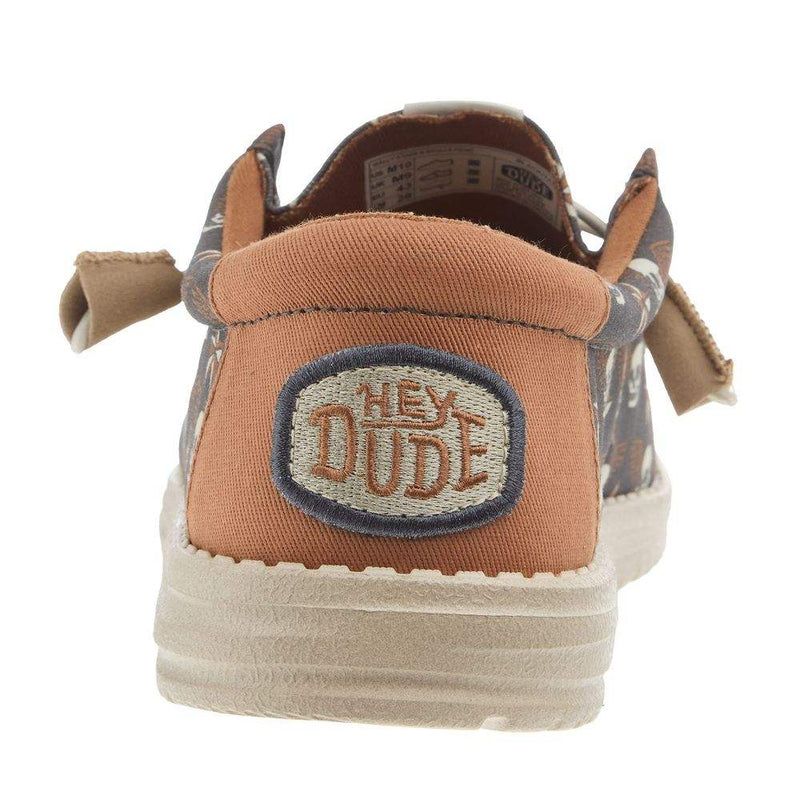 Hey Dude Mens Wally Stars N Skulls Print Casual Shoe