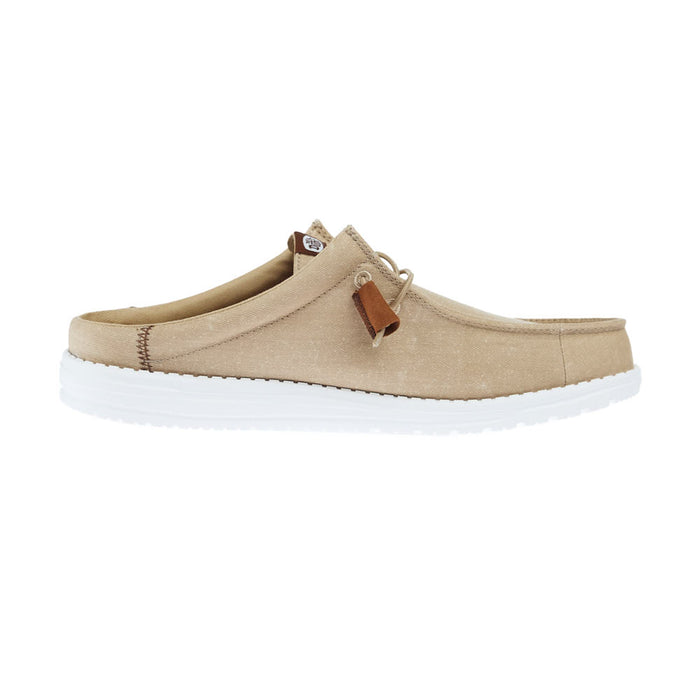 Hey Dude Men`s Tan Wally Slip Stretch Canvas Casual