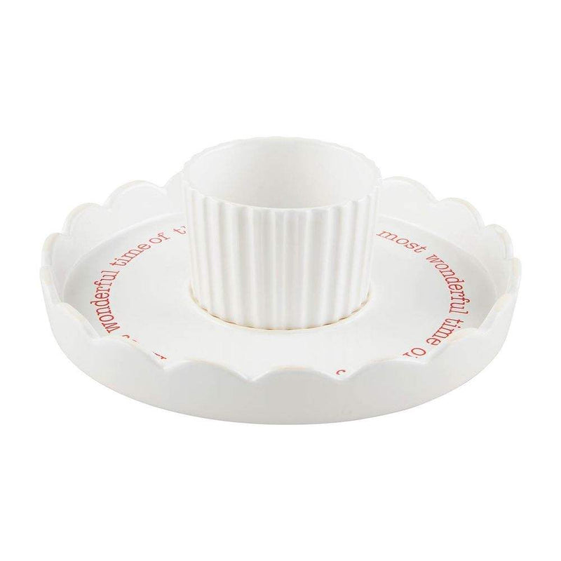 Mud Pie Jack O Lantern Pedestal/Reindeer Chip Server