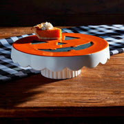 Mud Pie Jack O Lantern Pedestal/Reindeer Chip Server