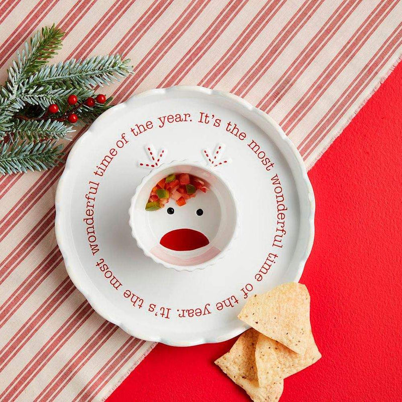 Mud Pie Jack O Lantern Pedestal/Reindeer Chip Server
