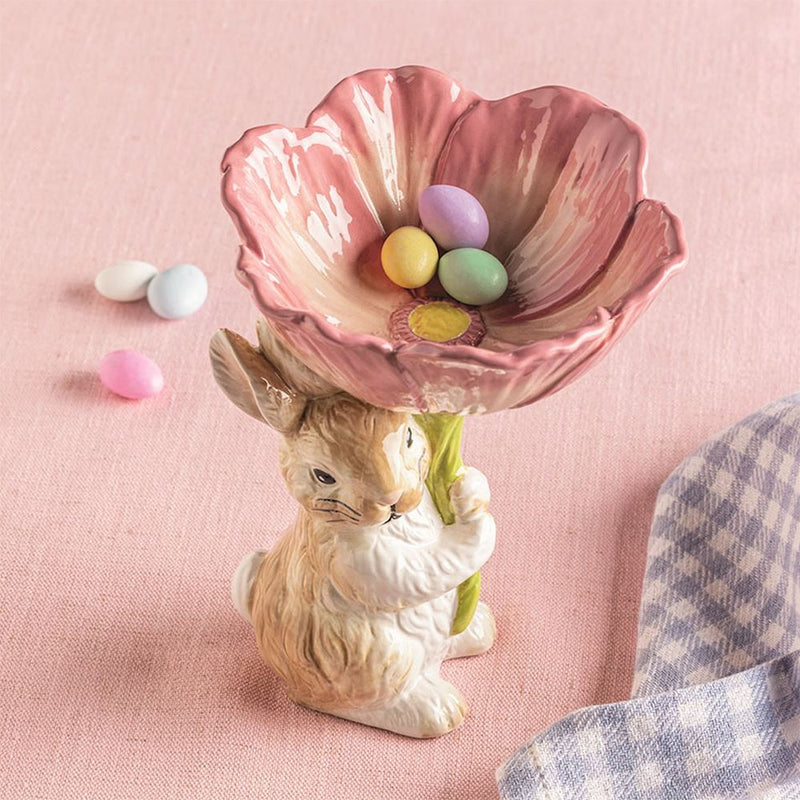 Mud Pie Bunny Flower Candy Bowl