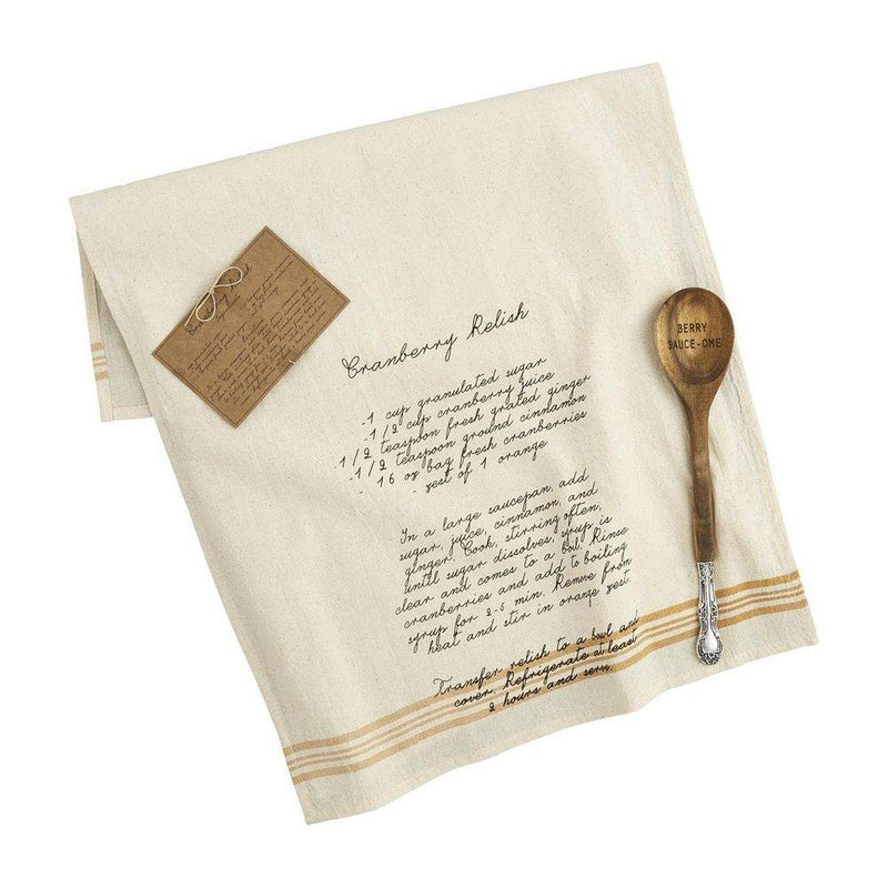 Mud Pie Thanksgiving Recipe Spoon and Towel Set