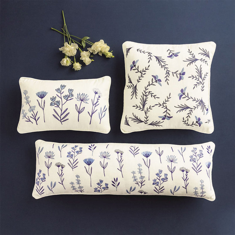 Mud Pie Blue Flower Long Pillow