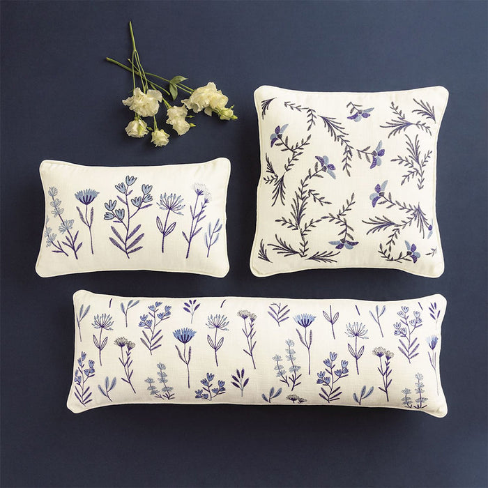 Mud Pie Blue Flower Long Pillow