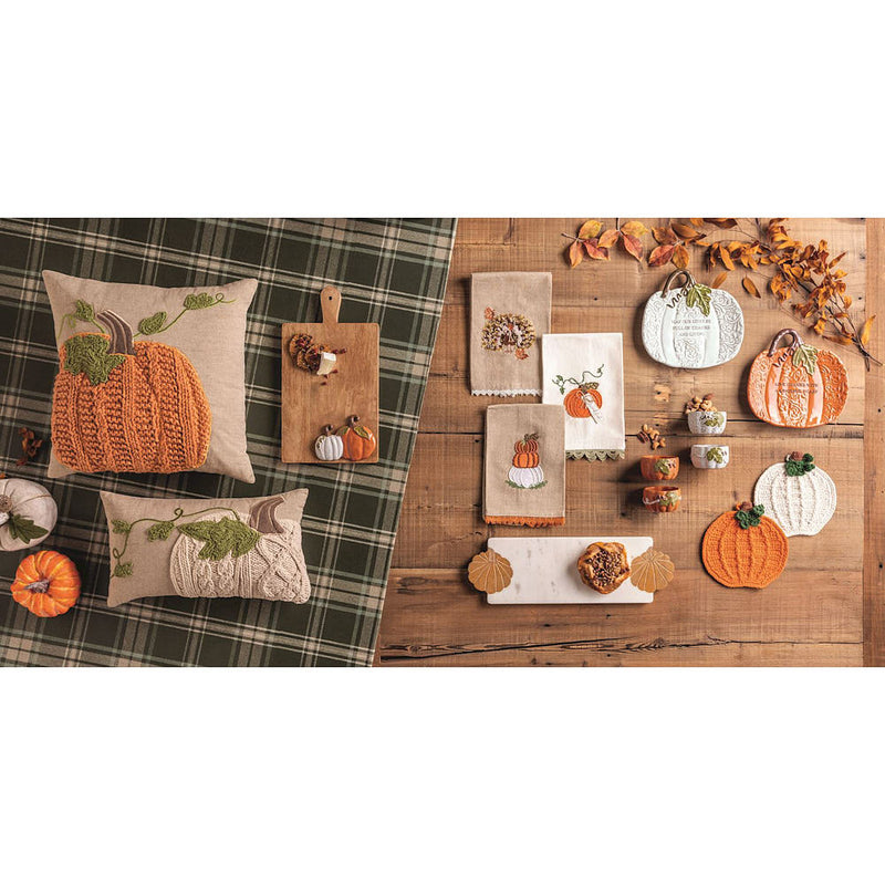 Mud Pie Lumbar Pumpkin Vine Pillow