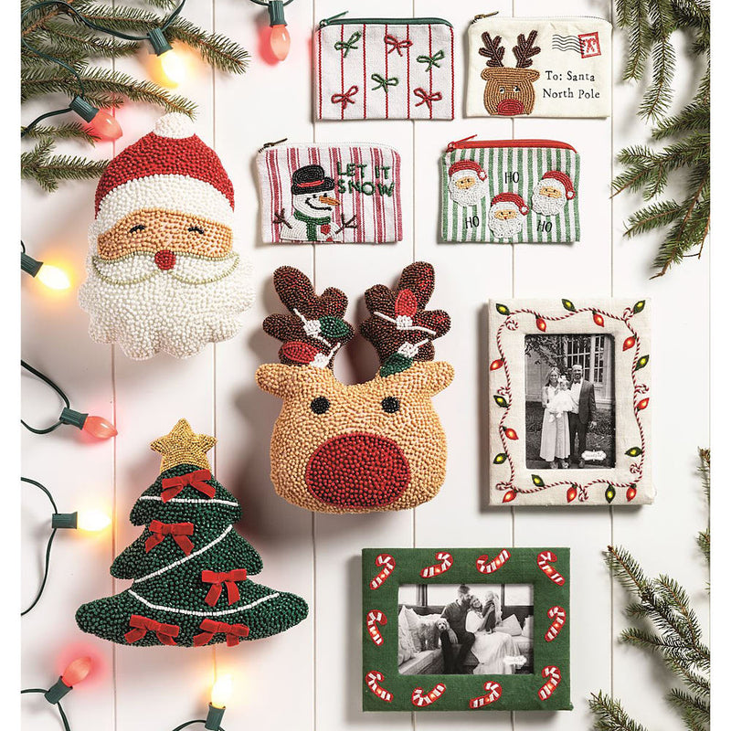 Mud Pie Christmas Tree Beaded Pillow