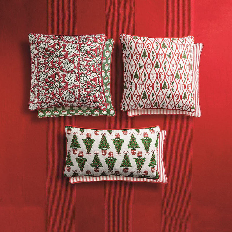 Mud Pie Reversible Lattice Quilted Pillow