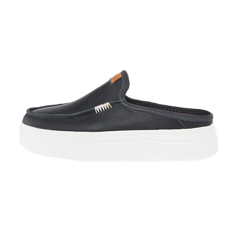 Hey Dude Womens Austin Lift Black Leather Slip On