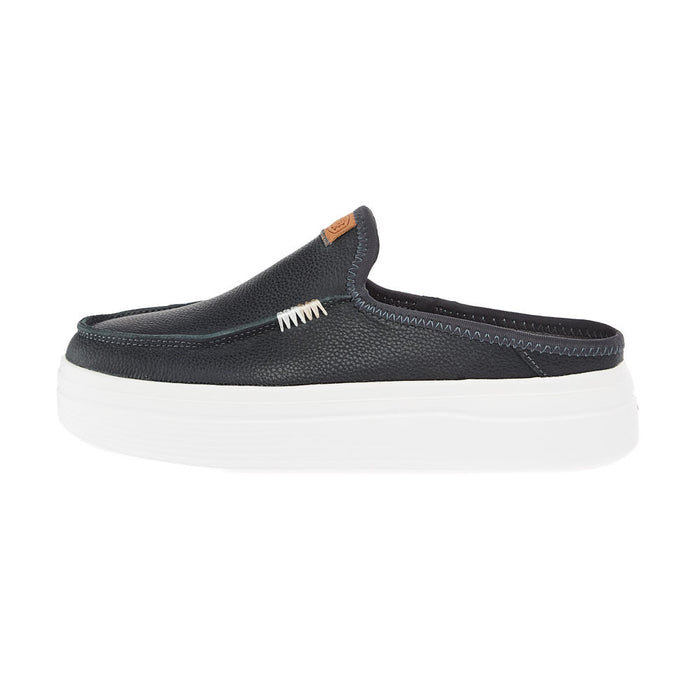 Hey Dude Womens Austin Lift Black Leather Slip On