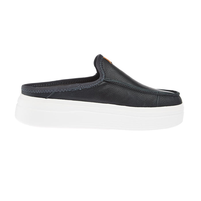 Hey Dude Womens Austin Lift Black Leather Slip On