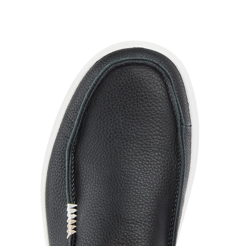Hey Dude Womens Austin Lift Black Leather Slip On