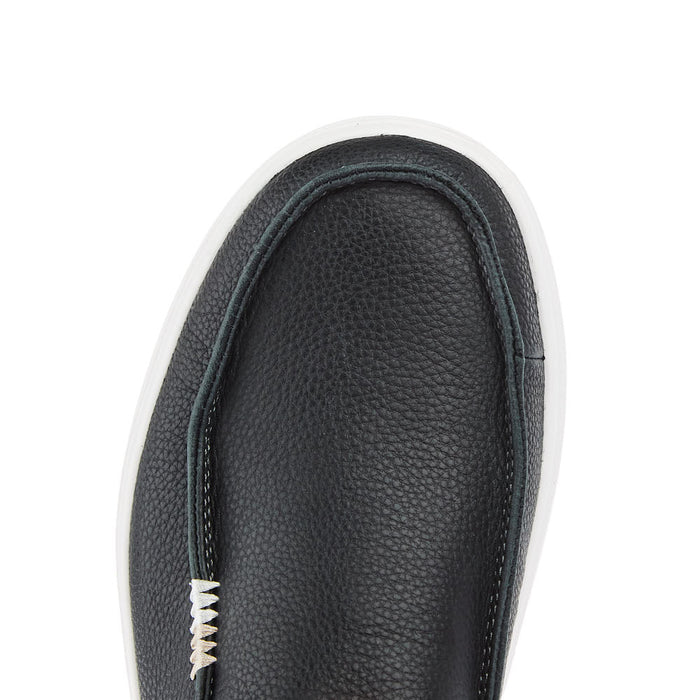 Hey Dude Womens Austin Lift Black Leather Slip On