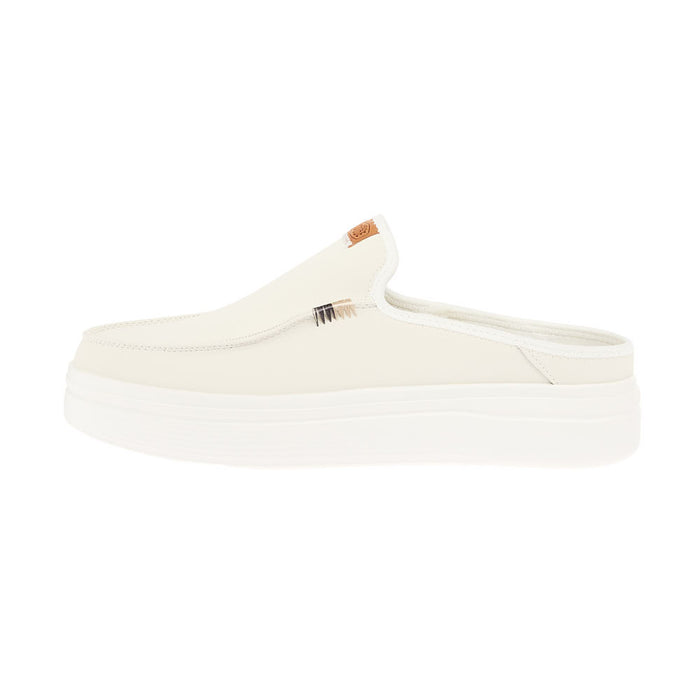 Hey Dude Womens Austin Lift White Leather Slip On