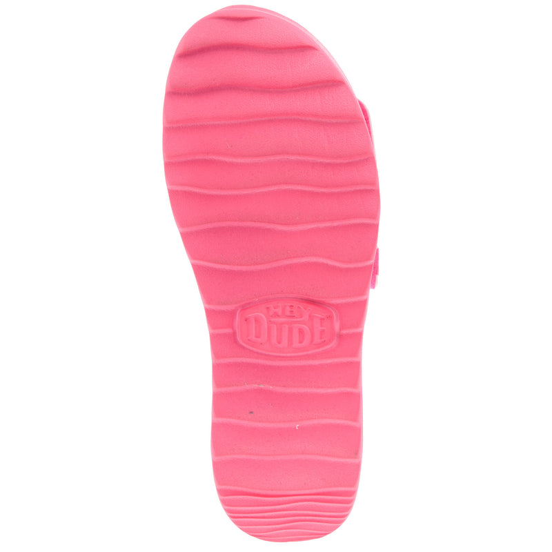 Hey Dude Womens Delray Slide Mono Electric Pink Sandal