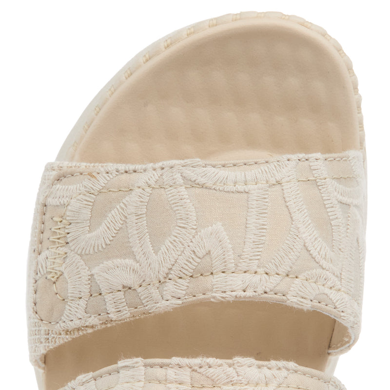Hey Dude Women`s Delray Whipstitch Natural White Slide