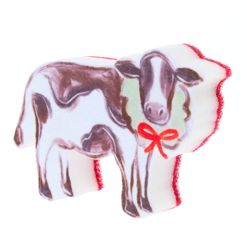 Mud Pie Christmas Cow Sponge