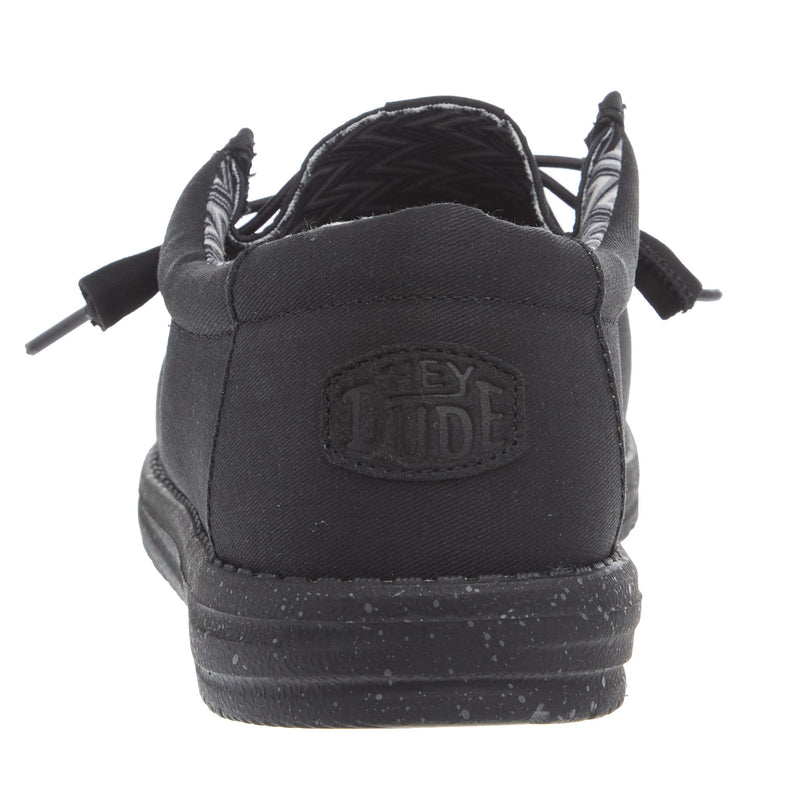 Hey Dude Men's Wally Black on Black Wide Width Casual Shoe