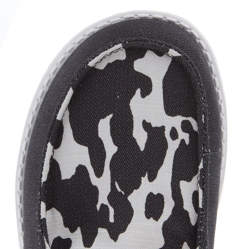 Hey Dude Wendy Animal Black Cow Casual Shoe
