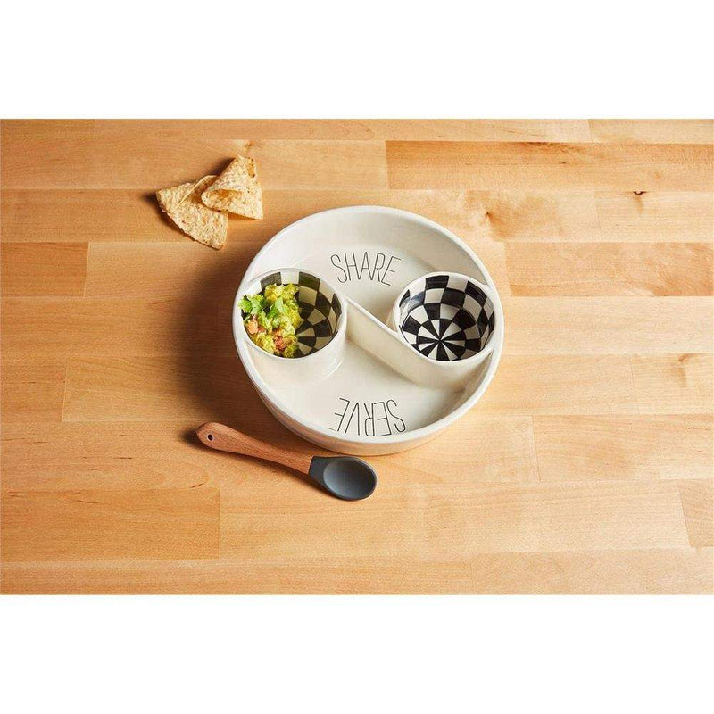 Mud Pie Checkered Divided Server Set