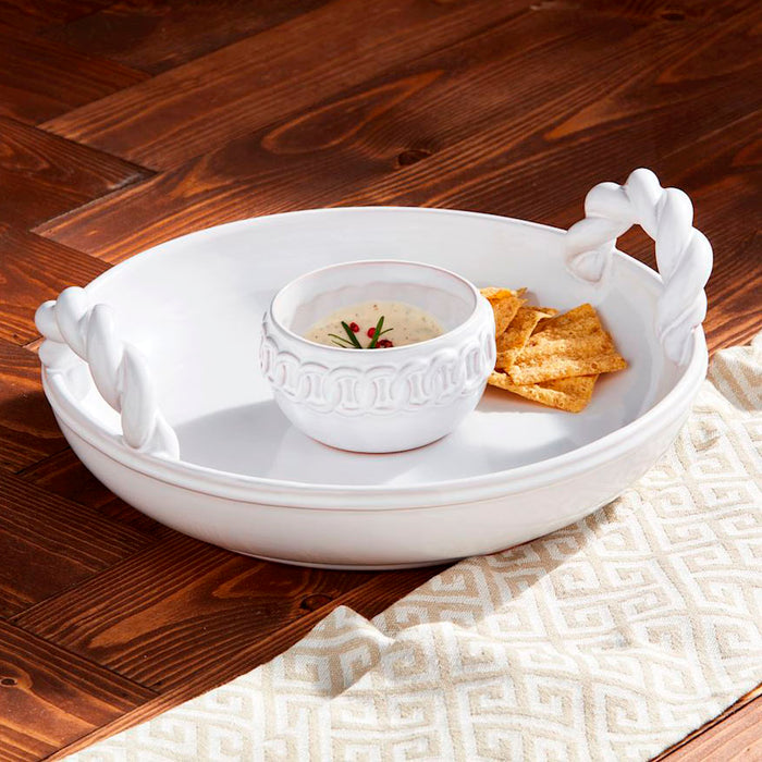 Mud Pie Twisted Handle Chip/Dip Set
