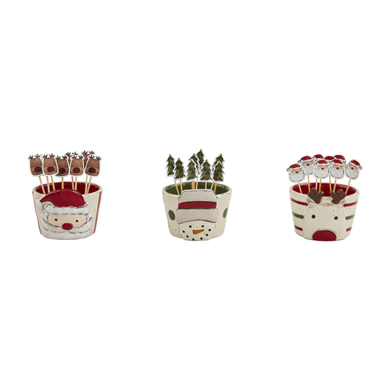 Mud Pie Reindeer Tidbit/Toothpick Set