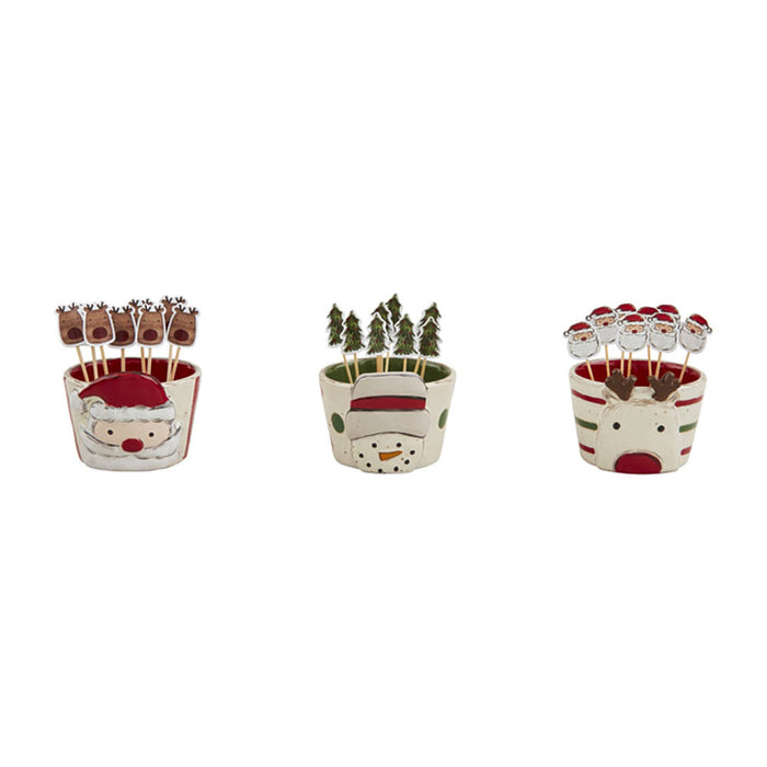 Mud Pie Reindeer Tidbit/Toothpick Set
