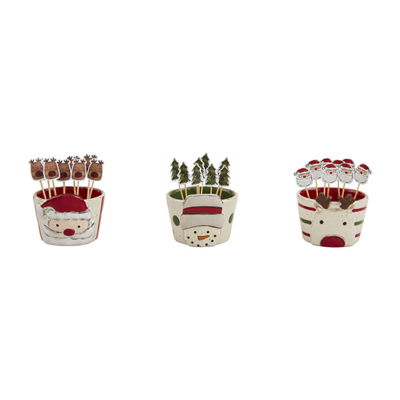 Mud Pie Santa Tidbit/Toothpick Set
