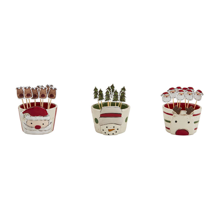Mud Pie Santa Tidbit/Toothpick Set