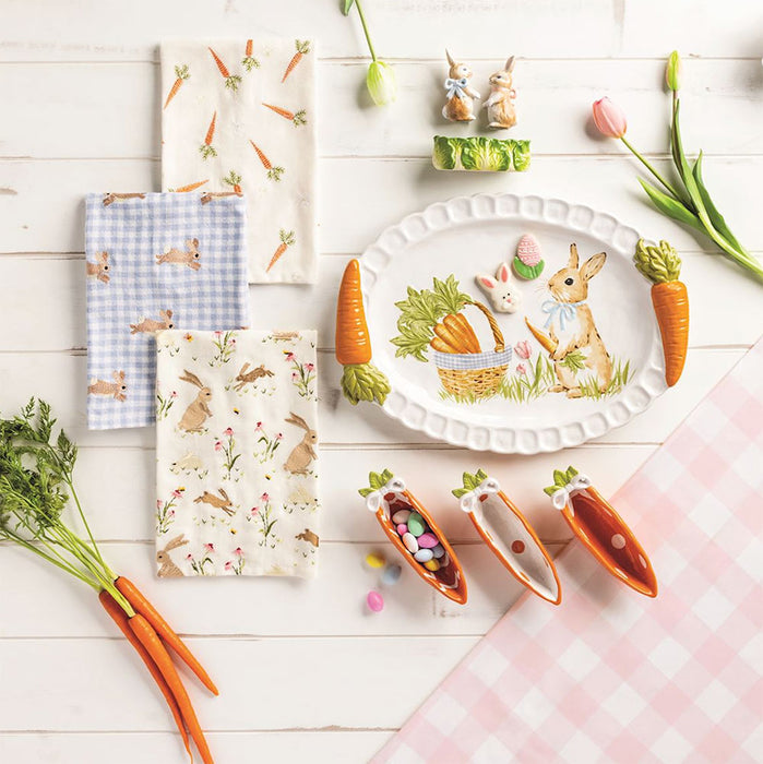 Mud Pie White Polka Dot Carrot Candy Dish
