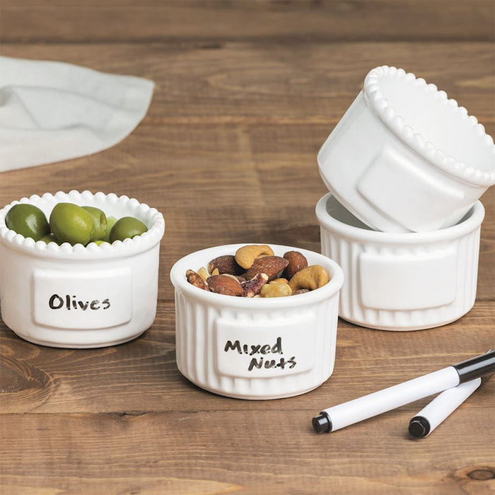 Mud Pie Stripe Personalize Ramekin Set