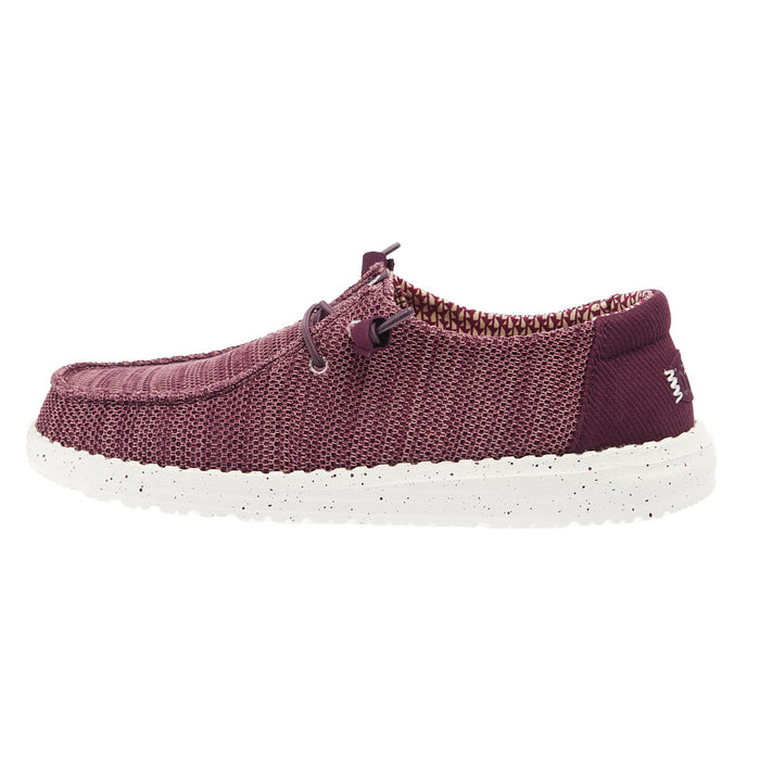 Hey Dude Women`s Burgundy Wendy Stretch Sox Casual