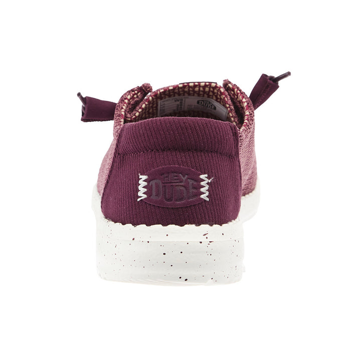Hey Dude Women`s Burgundy Wendy Stretch Sox Casual
